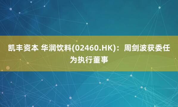 凯丰资本 华润饮料(02460.HK)：周剑波获委任为执行董事